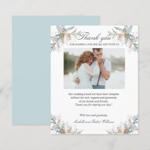 Crest Floreal Casamento Dourado e azul Foto Obriga