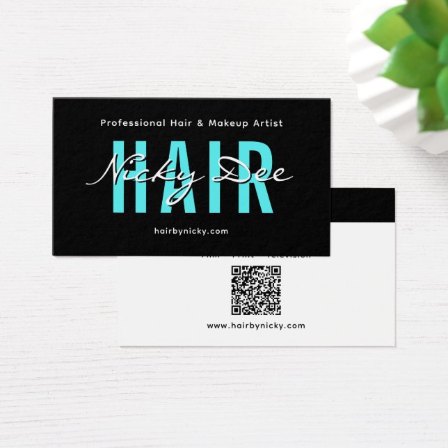 Crew Talent Block Text Business Card | QR Code (Mesa)