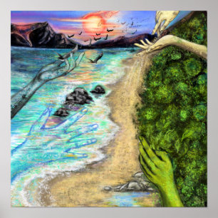 Criação da Terra - Impressão de Poster do Novo Mun