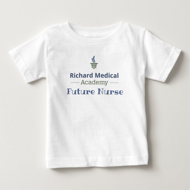 Criança 6 m a 24 m RMA Futuro Enfermeiro T-Shirt (Frente)