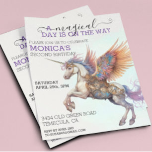 Criança Aniversariante do Unicórnio Mágico Pegasus
