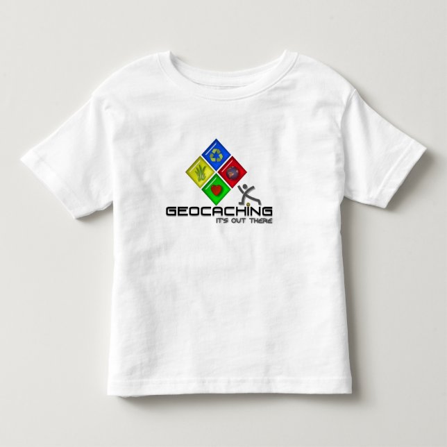 Criança da camisa de Geocaching Stickman Geocacher (Frente)