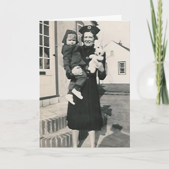 criança da mulher e cartão do coelho (Frente)