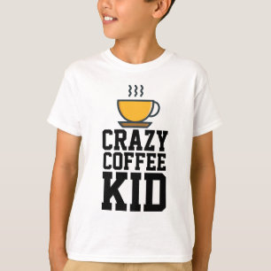 CRIANÇA DE CAFÉ LOUCO, T-shirts PARA CRIANÇAS