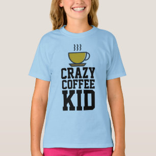 CRIANÇA DE CAFÉ LOUCO, T-shirts PARA CRIANÇAS