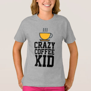 CRIANÇA DE CAFÉ LOUCO, T-shirts PARA CRIANÇAS