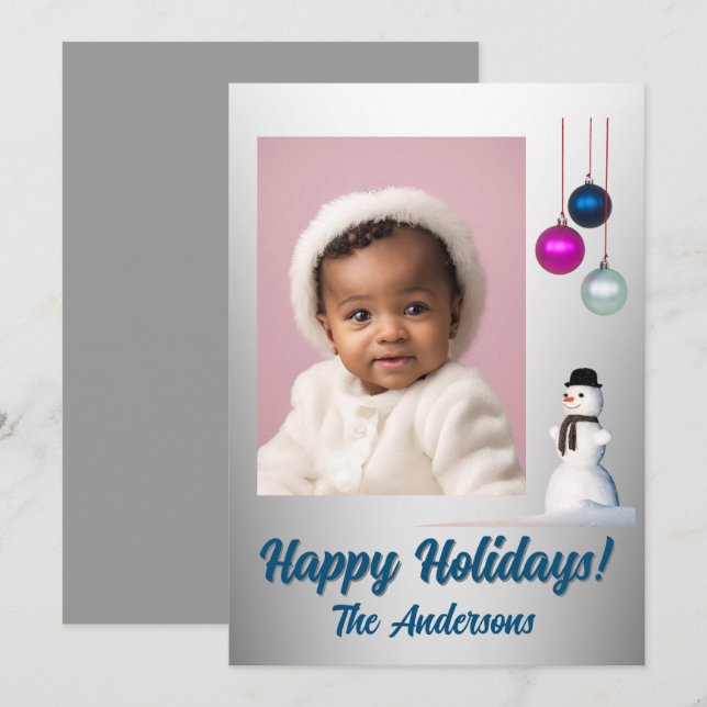 Criança de Natal 1, Feliz Feriados! Cartão de Nata (Frente/Verso)