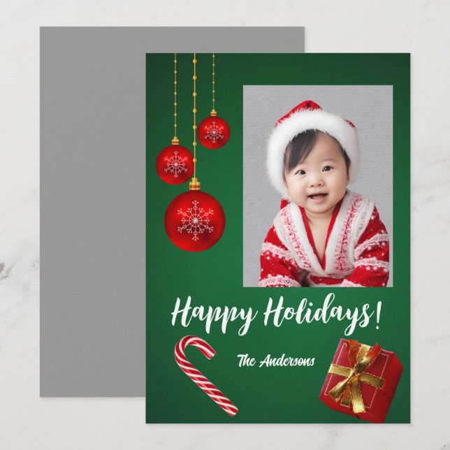 Criança de Natal 4, Feliz Feriados! Cartão de Nata (Frente/Verso)