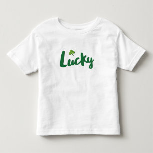 Criança do t-shirt do dia de St Patrick afortunad