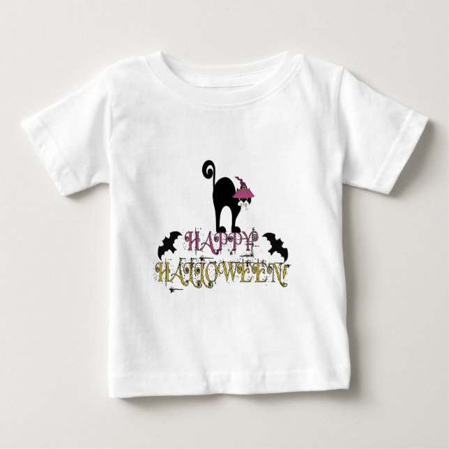 Criança Feliz de Halloween Camisa de Capa Longa (Frente)