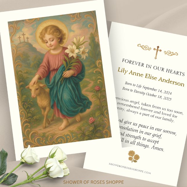 Criança Jesus Lamb Orador Memorial Funeral (Criador carregado)