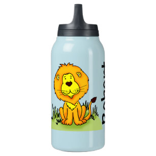Criança: Leão, garrafa de laranja amarela
