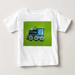 Criança LONGA da CAMISA da CAPA do trem azul,