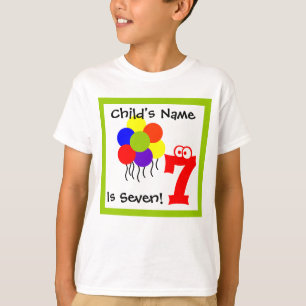 criança tem sete anos, 7 Birthday, t-shirt