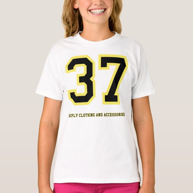 "Criança tem T-Shirt Bank Jersey #37 Design de ves (Frente)
