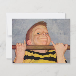 Criança Vintage, Menino Fazendo Pinto, Exercício E