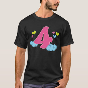 Crianças 4º aniversário Camisa Rainbow Girls Pa