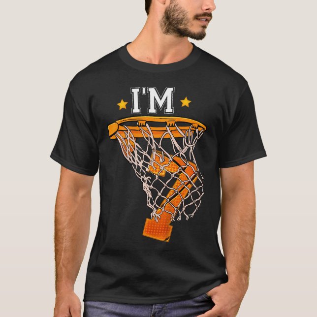 Crianças 7 de Camisa De Basquete De Aniversário Eu (Frente)