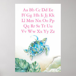 Crianças ABC Poster Tartaruga Tropical