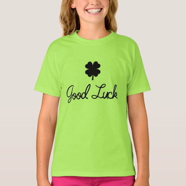 Crianças Boas Sortes Padrão de Shamrock T-Shirt (Frente)