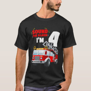 Crianças Bombeiam Caminhão 4º Aniversário Camisa D