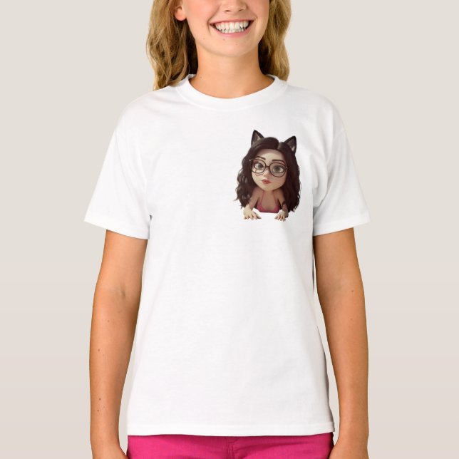 Crianças Brancas com Camisa Bonita de Cabelo Curvo (Frente)