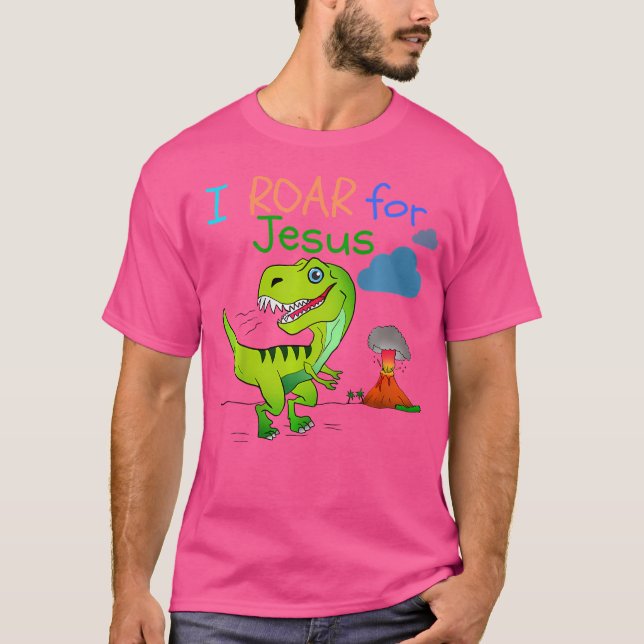 Crianças: Camisa De Dinossauro Cristão Que Rogo Po (Frente)