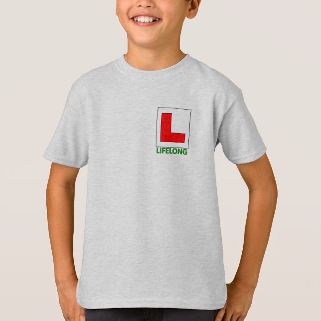 Crianças, camiseta LONGA-VIDA DO APRENDIZADO (Frente)