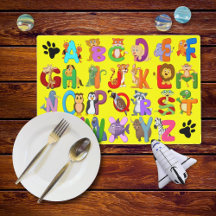 Crianças Cartoon Animal Alphabet Laminado
