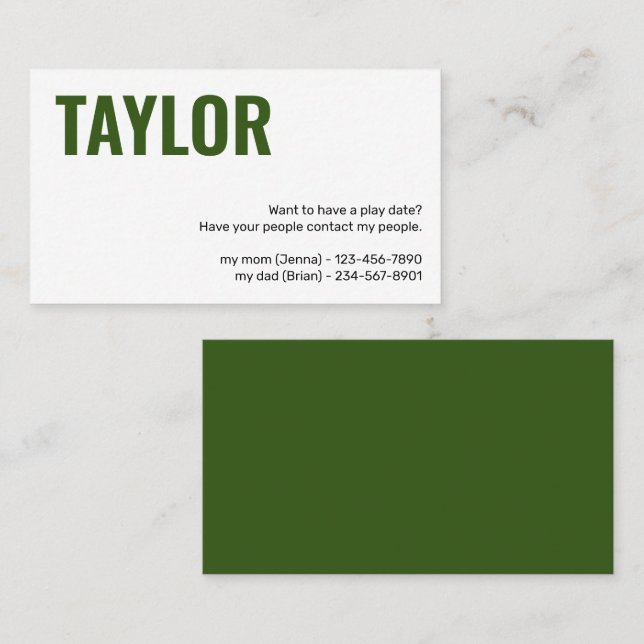 Crianças chamando de cartão para jogar com a garot (Frente/Verso)