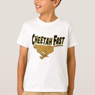 Crianças Cheetah, em rápida corrida, camiseta de a