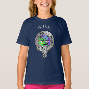 Crianças Clan Gunn Crest & Tartan T-Shirt