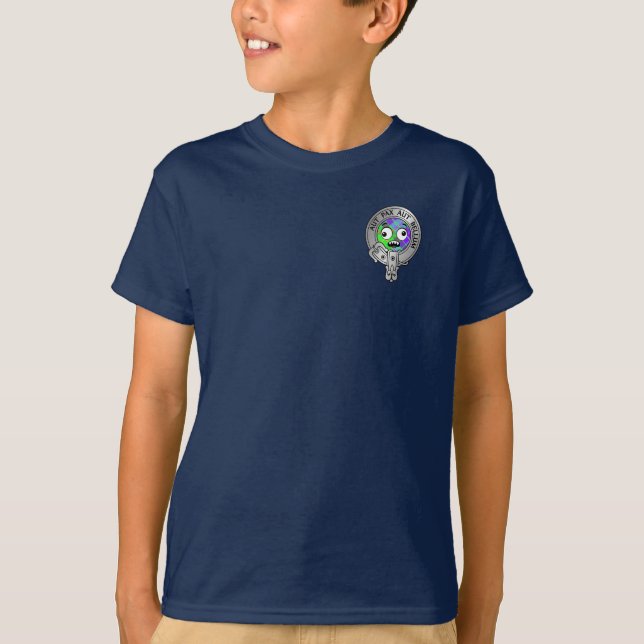 Crianças Clan Gunn Crest & Tartan T-Shirt (Frente)