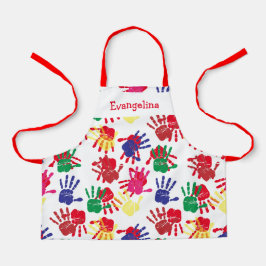 Crianças com pegadas coloridas