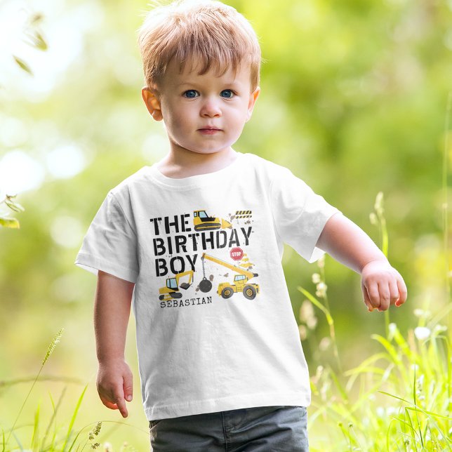 Crianças Construindo Camiseta Birthday Boy Toddler (Criador carregado)