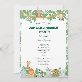 Crianças Convite de festas Personalizado De Animai