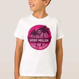 Crianças cor-de-rosa palmeira camisa de reunião de