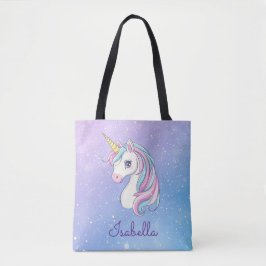 Crianças Cute Magical Unicorn Whimsical Tote Bag