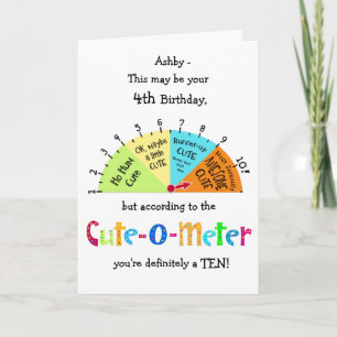 Crianças Cute-O-Meter Engraçado 4º Cartão de S