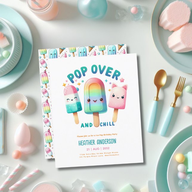 Crianças de aniversário do Sorvete de Pop de gelo  (Criador carregado)