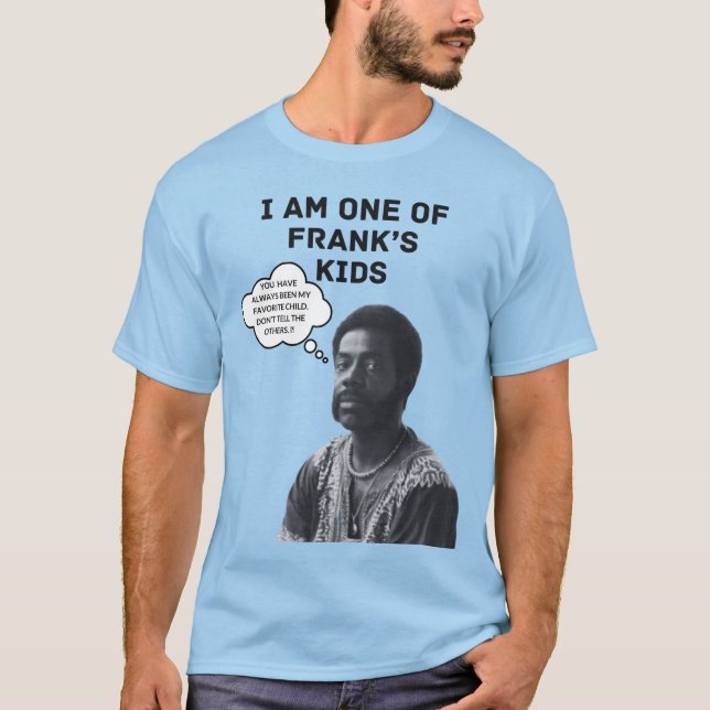 Crianças de Frank Camisa Azul Claro/Texto Preto (Frente)