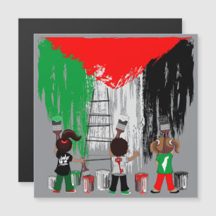 Crianças de Gaza Pintando a Bandeira da Palestina 