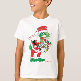 Crianças de Natal T-Shirt TySANTAsaurus Rex 2