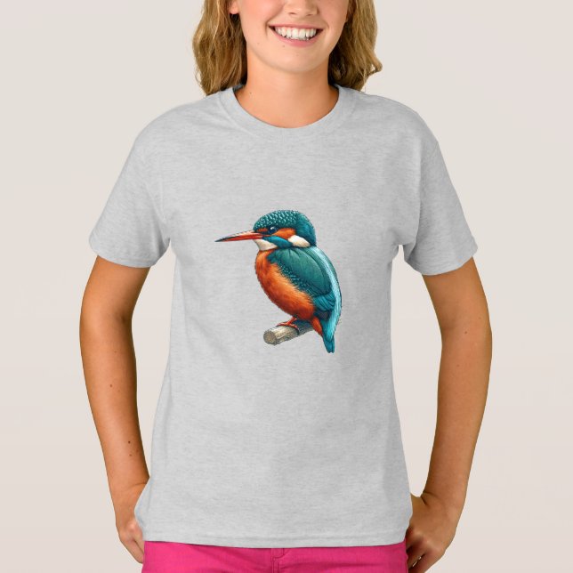 Crianças de pássaros Kingfisher - Camisa Básica (Frente)