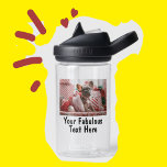Crianças de texto e fotos personalizadas<br><div class="desc">Crie a sua foto personalizada e o seu corpo de texto Garrafa de água! Um presente perfeito e respeitador do ambiente para voltar à escola ou a qualquer esporte. Qualquer fonte,  qualquer fundo,  qualquer formato e tamanho de imagem.</div>