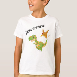 Crianças Dinossauro T-Rex Adicionar Nome T-Shirt
