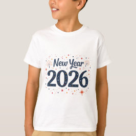 Crianças divertidas Camisa do Ano Novo 2026 com es