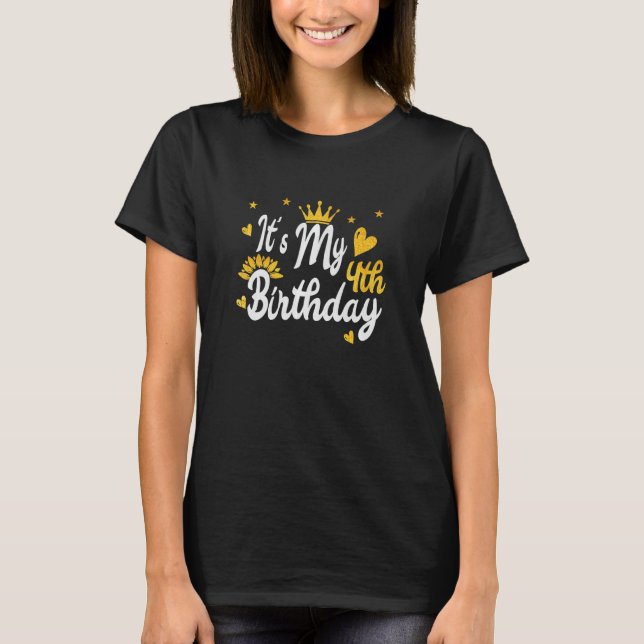 Crianças É a minha camiseta de quarto aniversário  (Frente)
