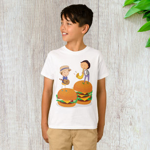 Crianças Em Hambúrgueres Comida T-Shirt