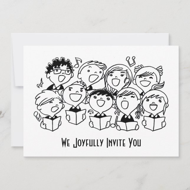 Crianças feliz de canto convite l anúncio (Frente)